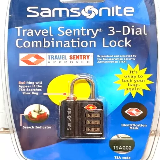 New Samsonite Travel Sentry 3-Dial TSA Combination Locks Luggage 2