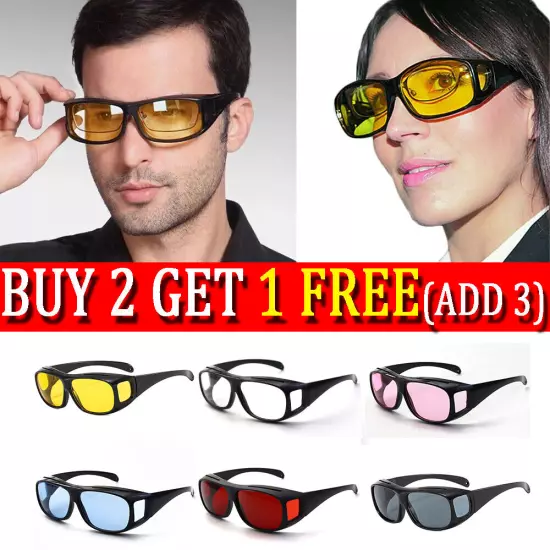 Night Driving Glasses HD Anti Glare Vision Polarized Yellow Lens Tinted Unisexs