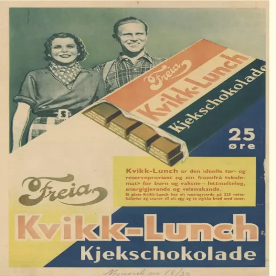 6 x Norwegian Milk Chocolate Kvikk Lunsj from Freia 47 grams - Made since 1937