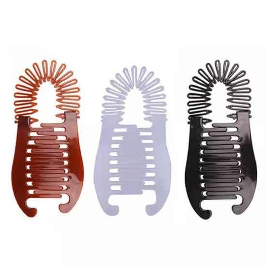 Interlocking Banana Combs Stretch Flexible Hair Combs Clips Ponytail9 F0N0