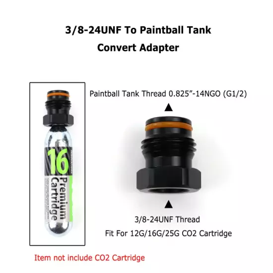 0.825" Co2 Cylinder Convert Adapter To Paintball Tank Thread Fit For SodaStream