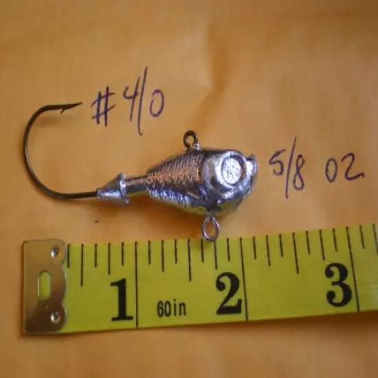 27 PCS. ULTRA MINNOW JIG LURE 5/8,1/2,3/8 OZ. #4/0 WITH TWO EYES/UNPAINTED 9 EA.