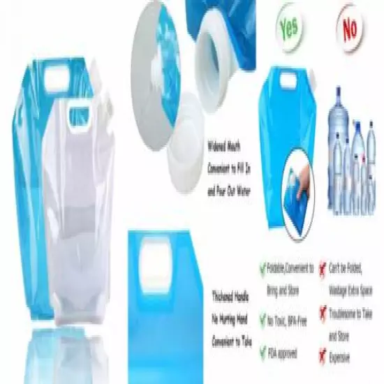 Collapsible Water Container, Freezable, BPA Free 1*5L+1*10L Containers 