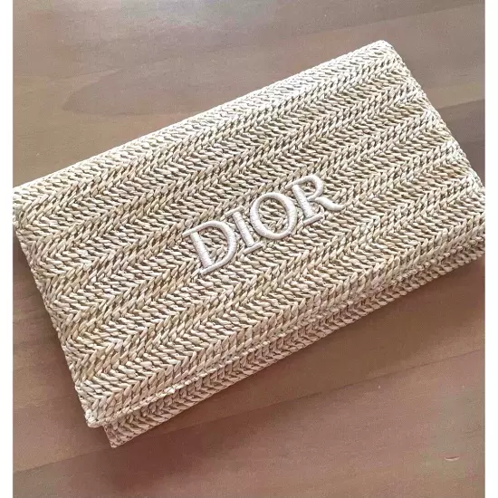 SHIP TODAY FINAL SALE w/box Christian Dior Novelty Clutch Pouch bag beige JAPAN