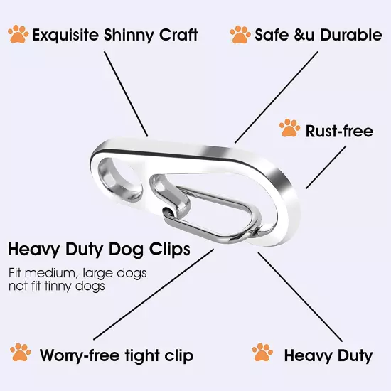 Dog Tag Clips with Keychains, Durable Dog ID Tag with Tag Rings Stainless Steel 