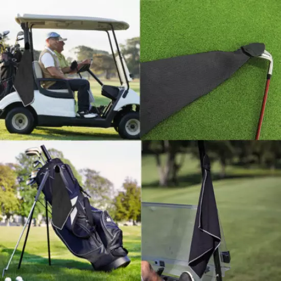 Magnetic Golf Waffle Microfiber Towel 60x40cm Sticks To Golf Cart Or Clubs 2 Pcs