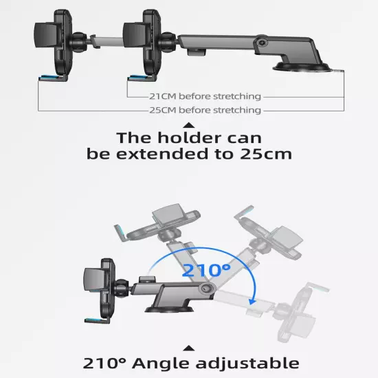 360° Universal Car Mount Holder Stand Windshield Dashboard For Mobile Phone GPS