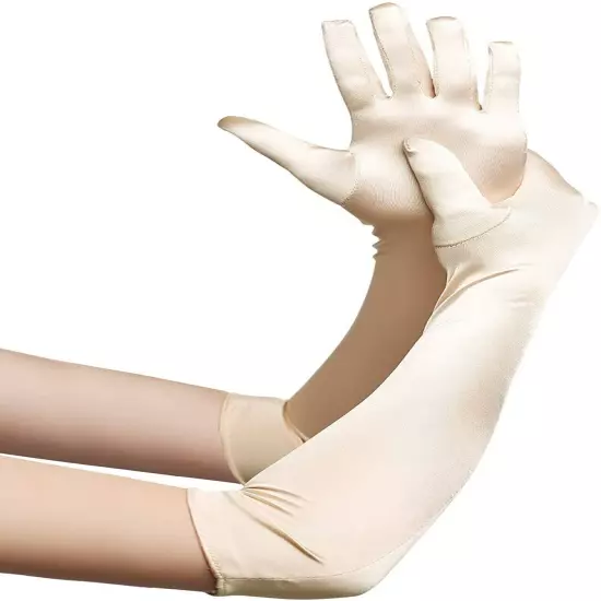 Womens Satin Evening Gloves 21'' Long Party Dance Elbow Length Opera Gloves US