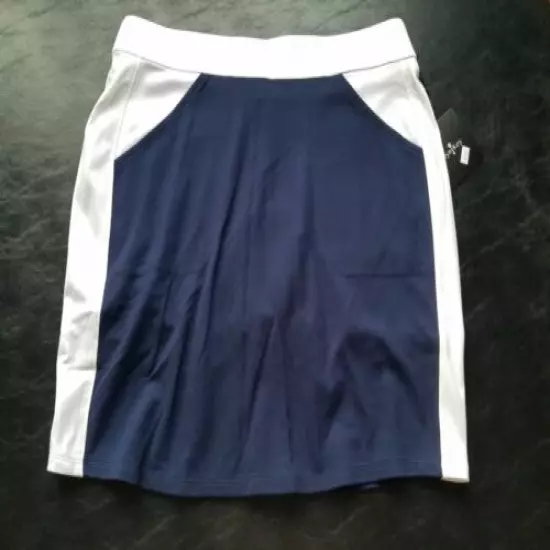 NWT WOMEN'S BELYN KEY PONTE TRACK SKORT, SIZE: MEDIUM, COLOR: INK/WHITE (J361)