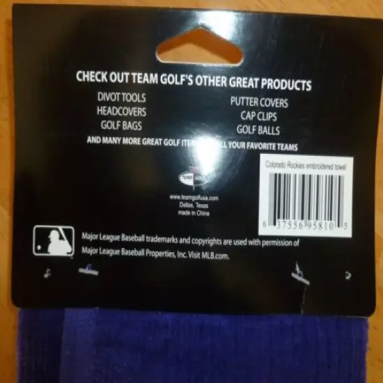 MLB Embroidered Tri-fold Towel - Colorado Rockies Golf Purple