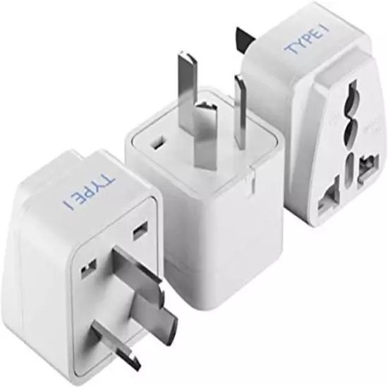 Ceptics Australia, China, New Zealand Travel Plug Adapter Type I - 3 Pack