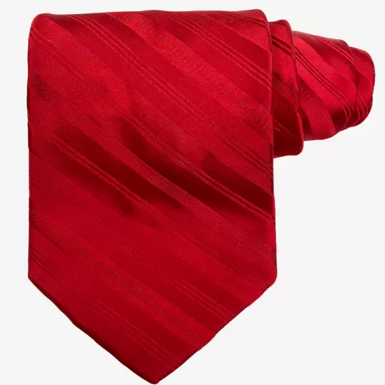 Croft & Barrow Red Striped Repp Regimental Silk Necktie Tie Men's 3.5" x 58"