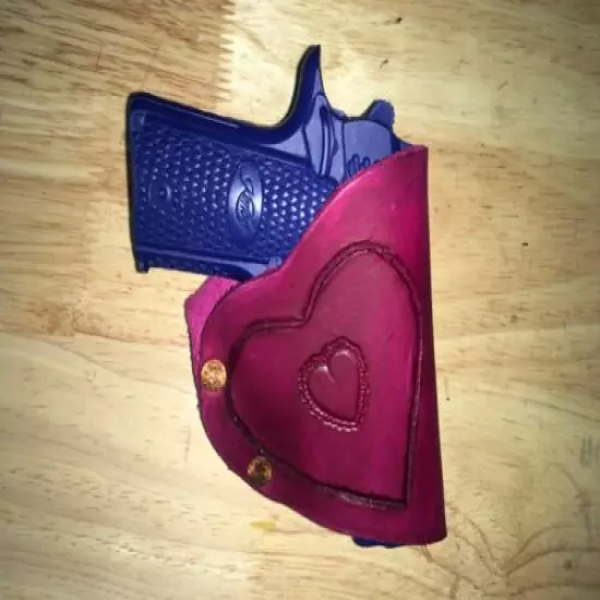 Handmade Leather Gun Holster Compact/Micro1911 Custom Carving