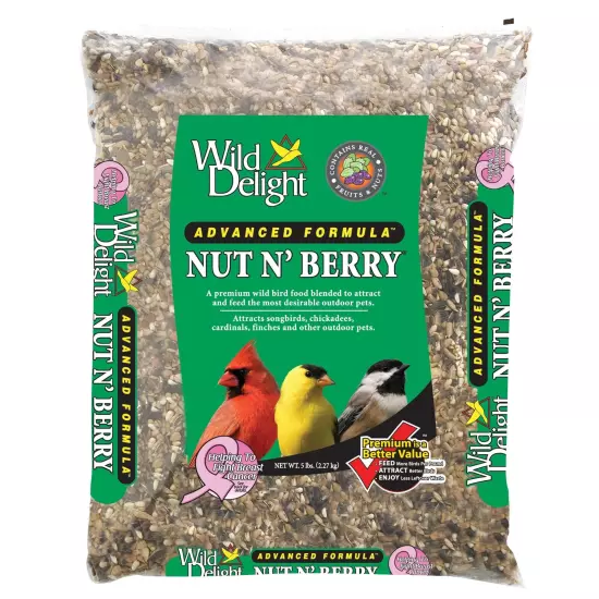 366050 Nut N' Berry Bird Food, 5 lb, Multi