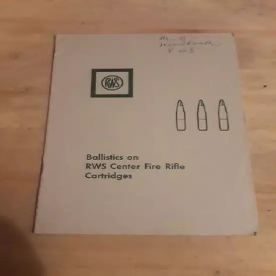 Sinoxid ballistics on RWS center fire rifle cartridges May 1960