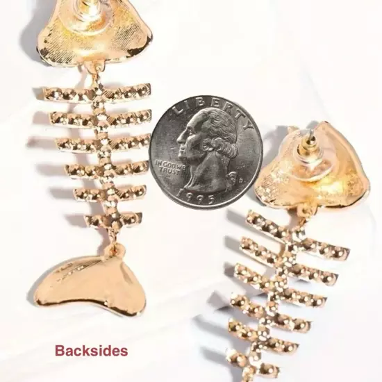 Fish Bones Fashion* Earrings Post Hatpins Lapel-Pins Novelty Statement