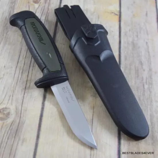 MORA BASIC 511 BLACK/GREEN FIXED BLADE CAMPING KNIFE SWEDEN MADE RAZOR SHARP 