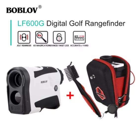 BOBLOV 6X 650Yards Golf Laser Range Finder With Flag-Lock + Club Brush + Bag !