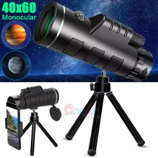 Day/Night Vision 40x60 Zoom HD Monocular Starscope Monocular Telescope + Tripod