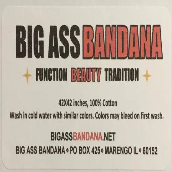 SUMMER SALE! BIG ASS BANDANA Giant Extra Large Texas Size Bandanas 42x42 inches!