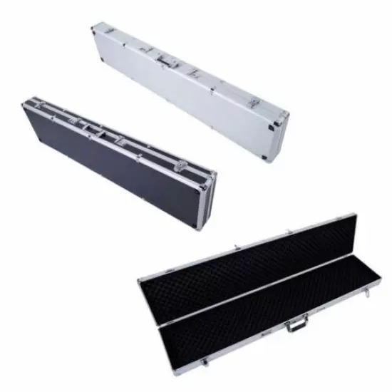 53" Long Aluminum Locking Rifle Gun Case Shotgun Safe Box Carry Case Foam Lining