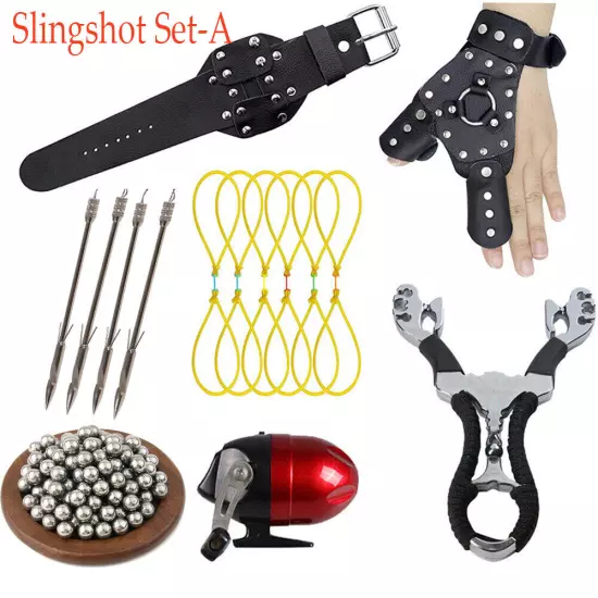 Archery Fishing Slingshot Hunting Catapult Shooting SET / Fishing Reel / Darts