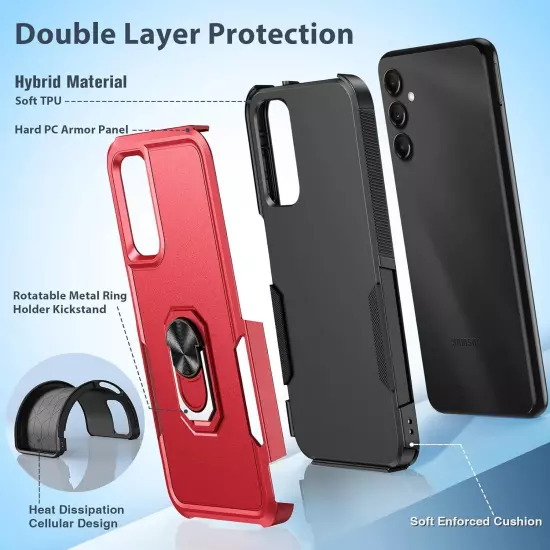 For Samsung Galaxy A15 5G A14 A54 A35 A03S A13 Case Phone Cover Shockproof+Glass