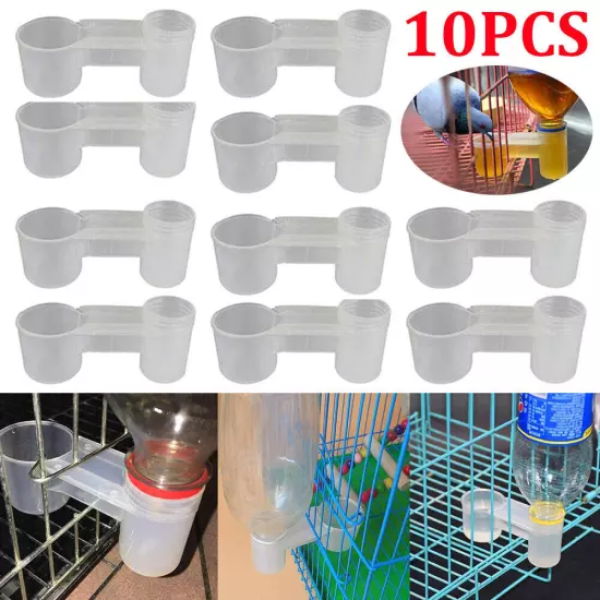 2-20x Pet Bird Feeder Drinker Cup Water Bottle Chicken Quail Poultry Dove Pigeon