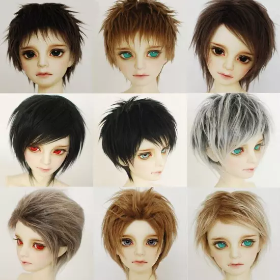 Handmade Toy 1/12 1/8 1/6 1/3 1/4 Doll Wig BJD/SD Doll Props Short Hair 1 Pcs