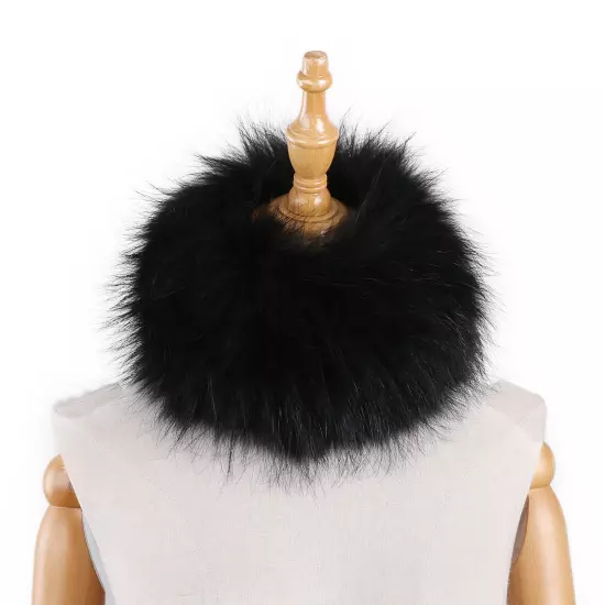 Women's Headband Genuine Raccoon Fur Knitted Neck Warmer Furry Fur Hairband