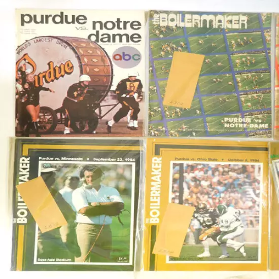 Lot of (9) Different 1973 to 1984 Purdue College Football Programs