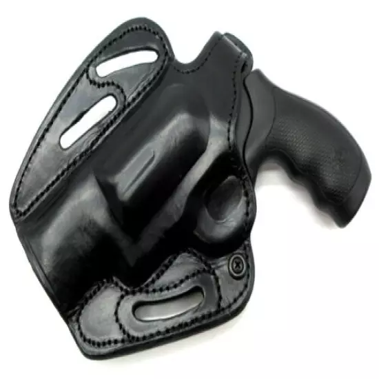 TAGUA Left Hand Black Leather Thumb Break Belt Holster for S&W GOVERNOR 2.75"