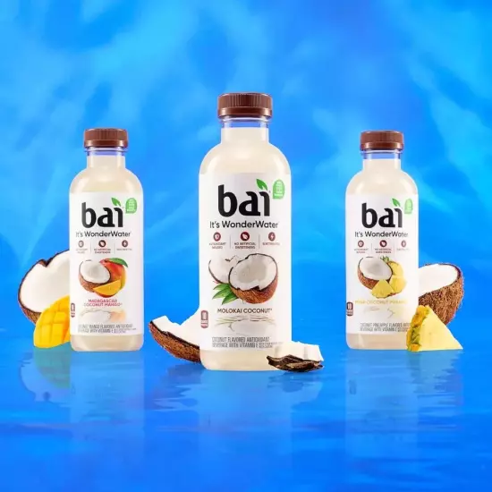 Bai Antioxidant Infused Water Beverage, Molokai Coconut with Vitamin C, 12 Pack.