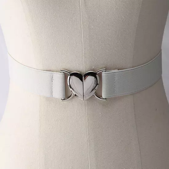 Womens Belt Stretch Elastic Skinny Waist Ladies Dress Waistband Metal Buckle □