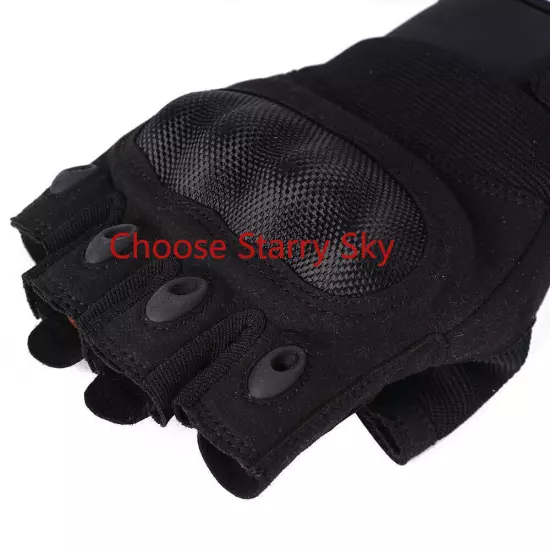 Tactical Half Finger Gloves Combat Hand Protective Gear Handwear BK