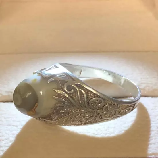 Agate Ring Men Silver 925,Yemen,Aqeeq,,Royal,Luxuryخاتم عقيق يمني سليماني عين