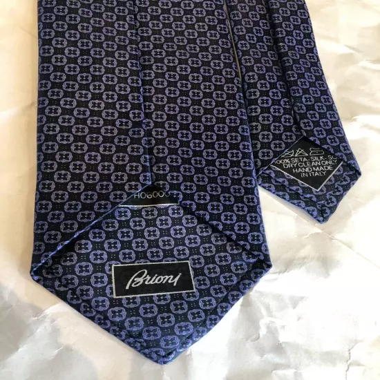 Brioni Blue Purple 100% Silk Tie Made In Italy