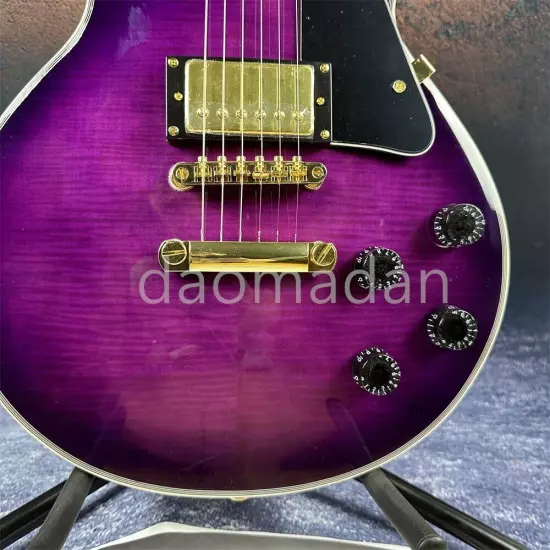 hot selling Custom shop purple electric guitar gold color hardware in stock