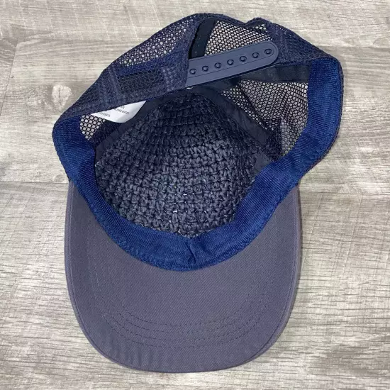 Blue Recycled Save Our Planet Paper Woven Mesh Snapback Baseball Cap Hat Adult