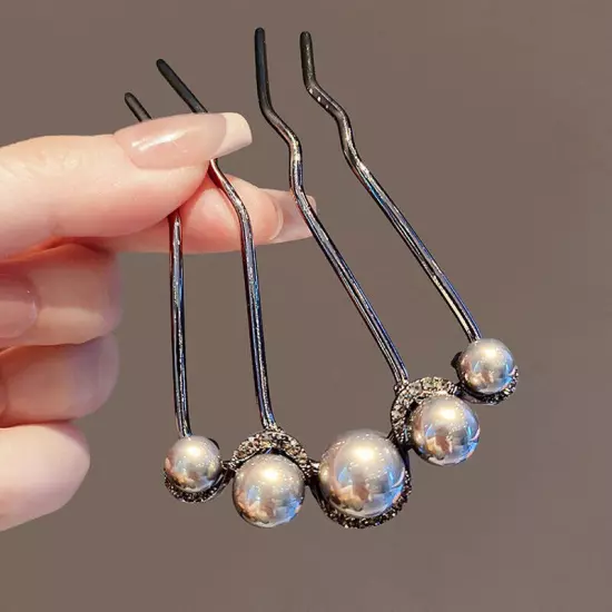 U Shaped Hairpin Pearl Style Hair Stick Hair Pin Hair Fork Stick Pins Women NEW