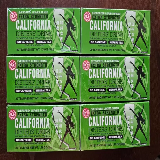 Evergreen Leaves California Dieters Tea Bags - 20 Count, 6 pack exp: 05-2028