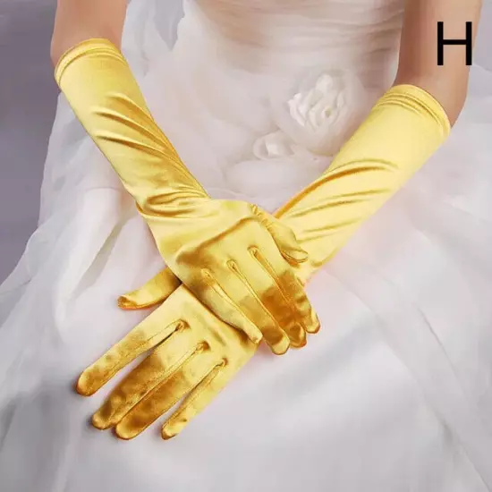 Women's Satin Long Gloves Opera Wedding Bridal Evening Party Prom Costume Glove