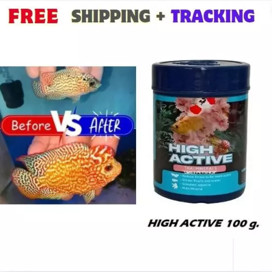 High Active Thai Mineral Fish Food Cichlid Goldfish Flowerhorn Betta Koi Game