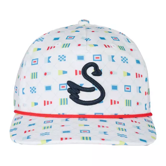 NEW Swannies Golf Skipper Rope Snapback Hat Cap - White