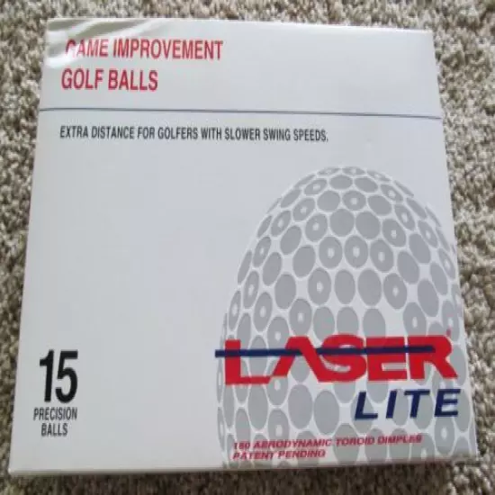 15 UNUSED LASER LITE GOLF BALLS IN ORIGINAL PACKAGE-VERY UNIQUE DIMPLE