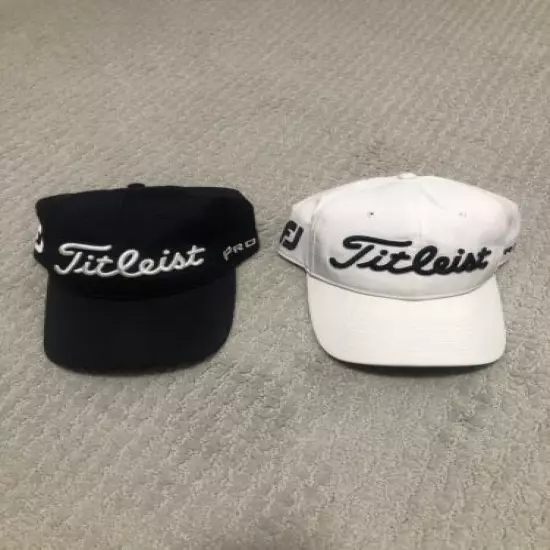 Titleist Tour Performance Hats (2) White/Black Black/White Adjustable Golf