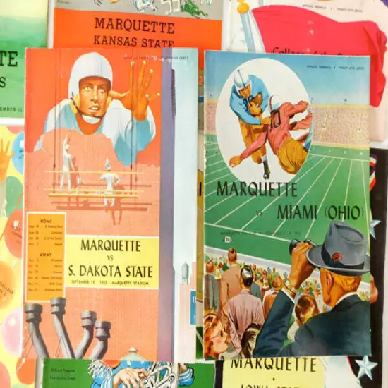 Lot of (17) Different 1950 to 1954 Marquette College Football Programs