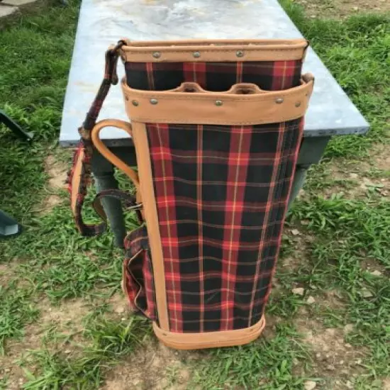 Vintage Wilson Country Club Red Black Plaid Golf Bag 