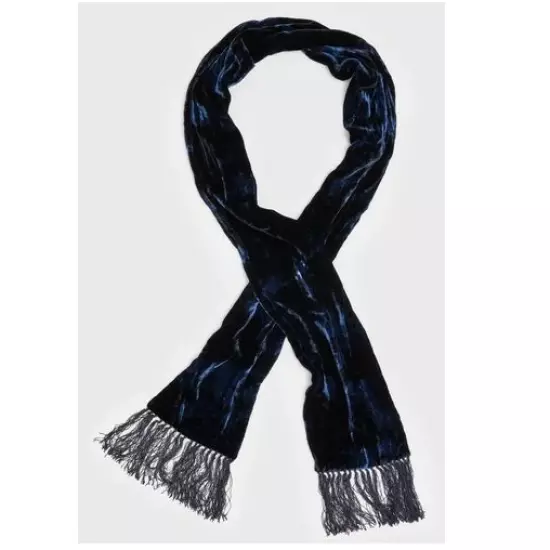 $498 Brand New John Varvatos Collection Two-Sided Crush Velvet Tassle Scarf