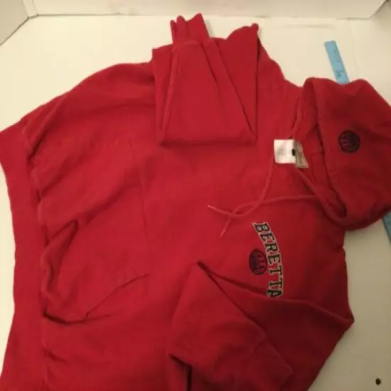 Beretta red hoodie XL used cotton logo infused 